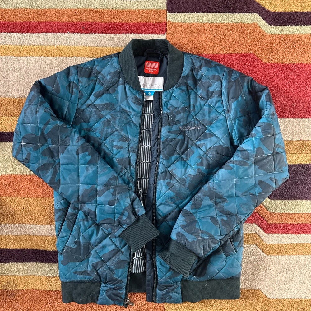 Columbia Blue Camouflage Quilted Jacket